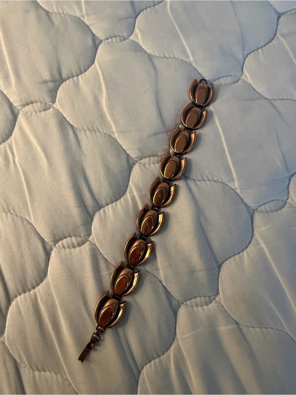 Vintage Rose Gold Tulip Linked Bracelet for Women